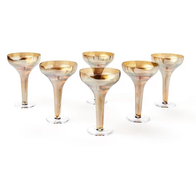 Blue Rose Polish Pottery 19-3357 Champagne Coupe Glass Set 4 Blue Rose Polish Pottery 19-3357 Champagne Coupe Glass Set - Image 2