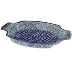 Blue Rose Polish Pottery 1208 Zaklady Large Serving Tray -Blue Rose Pottery Store GUEST 89b55901 e535 41fe 8f08 227740adb93a