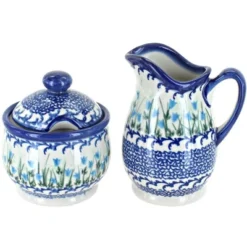 Blue Rose Polish Pottery 1583 Vena Cream & Sugar Set -Blue Rose Pottery Store GUEST 8c424fa7 d475 47d7 83e9 e5cc077f6bed