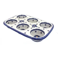 Blue Rose Polish Pottery 335 Vena Muffin Pan -Blue Rose Pottery Store GUEST 8cfd32a8 bdb8 4489 9443 ebb584575fdf