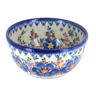 Blue Rose Polish Pottery 71 Vena Dessert Bowl 6 Blue Rose Polish Pottery 71 Vena Dessert Bowl - Image 4