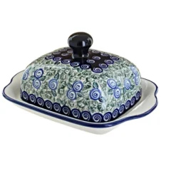 Blue Rose Polish Pottery 858 Zaklady Square Butter Dish 20 Blue Rose Polish Pottery 858 Zaklady Square Butter Dish -Blue Rose Pottery Store GUEST 8d6a013e 4934 45db b576 67be1a960f94