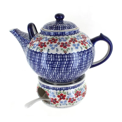 Blue Rose Polish Pottery C001-P089 Manufaktura Teapot & Warmer 7 Blue Rose Polish Pottery C001-P089 Manufaktura Teapot & Warmer - Image 5