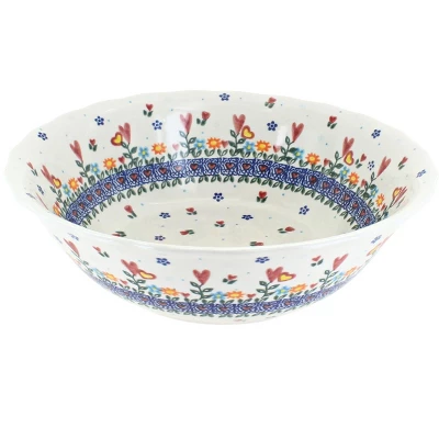 Blue Rose Polish Pottery 204 Vena Large Serving Bowl 10 Blue Rose Polish Pottery 204 Vena Large Serving Bowl - Image 8