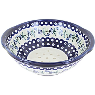 Blue Rose Polish Pottery 1183-Zaklady Colander 6 Blue Rose Polish Pottery 1183-Zaklady Colander - Image 4