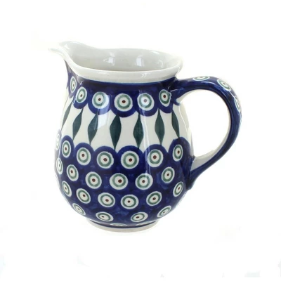 Blue Rose Polish Pottery 951 Zaklady Small Pitcher 9 Blue Rose Polish Pottery 951 Zaklady Small Pitcher - Image 7