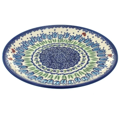 Blue Rose Polish Pottery Vena Dessert Plate 8 Blue Rose Polish Pottery Vena Dessert Plate - Image 7