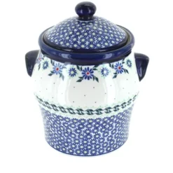 Blue Rose Polish Pottery 1100 Zaklady Large Canister -Blue Rose Pottery Store GUEST 903691c6 438a 4999 a6fa ff43d852e6b7
