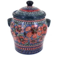 Blue Rose Polish Pottery 1100 Zaklady Large Canister -Blue Rose Pottery Store GUEST 90ed681a b9c6 4de4 9c10 09a8c675249a