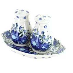 Blue Rose Polish Pottery 42 Vena Salt & Pepper Shakers With Tray -Blue Rose Pottery Store GUEST 95442015 b70c 433a a348 60b2e2ded1b7