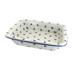 Blue Rose Polish Pottery 855 Ceramika Artystyczna Medium Rectangular Baker