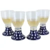 Blue Rose Polish Pottery Manufaktura 4pc Wine Glass Set -Blue Rose Pottery Store GUEST 957d3250 9953 42de a63f f7383792b160