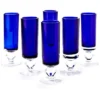 Blue Rose Polish Pottery 6oz. Cobalt French Champagne Glass - Set Of 6