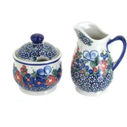 Blue Rose Polish Pottery 1583 Vena Cream & Sugar Set -Blue Rose Pottery Store GUEST 96982a32 f0f8 423d 953a 0bf391a2d232