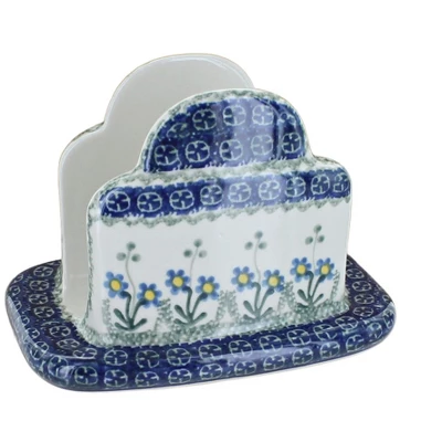 Blue Rose Polish Pottery 487 Ceramika Artystyczna Napkin Holder 8 Blue Rose Polish Pottery 487 Ceramika Artystyczna Napkin Holder - Image 6