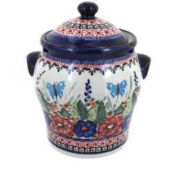 Blue Rose Polish Pottery 1100 Zaklady Large Canister -Blue Rose Pottery Store GUEST 983704e7 c450 4550 a28b 1719737326de