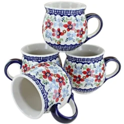 Blue Rose Polish Pottery K090-4 Manufaktura Bubble Mug Set -Blue Rose Pottery Store GUEST 9853e9ec 34fd 4bb6 b736 817fe6441446