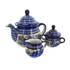 Blue Rose Polish Pottery 1700 Zaklady 3 Piece Tea Set -Blue Rose Pottery Store GUEST 98cd09fa 62c2 43ce ba5b 37c3dc734939