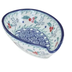 Blue Rose Polish Pottery 381 Ceramika Artystyczna Small Spoon Rest -Blue Rose Pottery Store GUEST 9a0661d0 fdf2 4788 953d 6bcfce92ee4c
