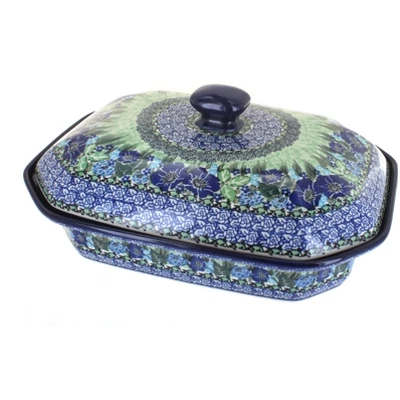 Blue Rose Polish Pottery 665 Ceramika Artystyczna Large Covered Baking Dish 16 Blue Rose Polish Pottery 665 Ceramika Artystyczna Large Covered Baking Dish - Image 14