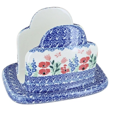 Blue Rose Polish Pottery 487 Ceramika Artystyczna Napkin Holder 14 Blue Rose Polish Pottery 487 Ceramika Artystyczna Napkin Holder - Image 12