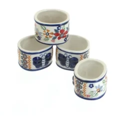 Blue Rose Polish Pottery S113 Manufaktura Napkin Ring Set -Blue Rose Pottery Store GUEST 9d210281 2ebb 4536 9b49 f718730d7dfb