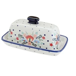 Blue Rose Polish Pottery M074 Manufaktura Butter DIsh -Blue Rose Pottery Store GUEST 9d6cb107 d417 49dc ad9d dcfc1500ee9a