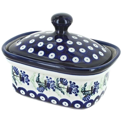 Blue Rose Polish Pottery 1188 Zaklady Butter Tub 13 Blue Rose Polish Pottery 1188 Zaklady Butter Tub - Image 11