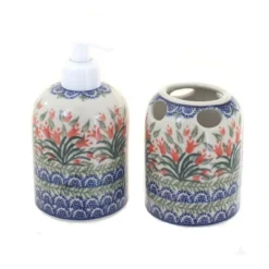 Blue Rose Polish Pottery 573 Ceramika Artystyczna Soap Dispenser & Toothbrush Holder -Blue Rose Pottery Store GUEST 9fc71343 d1fa 4839 b461 a715f6ba602c