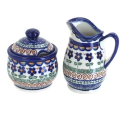 Blue Rose Polish Pottery 1583 Vena Cream & Sugar Set -Blue Rose Pottery Store GUEST 9fff7370 86d7 4876 b6ae 7d36dcf3494e
