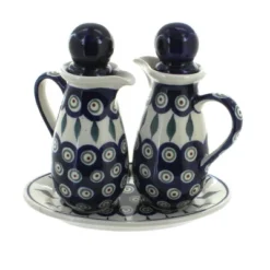 Blue Rose Polish Pottery 1184 Zaklady Oil & Vinegar Sets