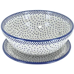 Blue Rose Polish Pottery M076 Manufaktura Berry Bowl With Plate -Blue Rose Pottery Store GUEST a0ed9c2c 584d 4713 adfd 3479faac48f3