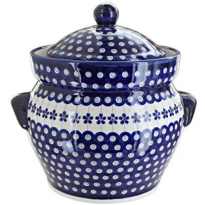 Blue Rose Polish Pottery 1127 Zaklady Large Container 7 Blue Rose Polish Pottery 1127 Zaklady Large Container - Image 5