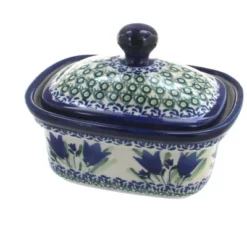 Blue Rose Polish Pottery 1188 Zaklady Butter Tub