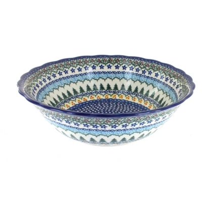 Blue Rose Polish Pottery 204 Vena Large Serving Bowl 11 Blue Rose Polish Pottery 204 Vena Large Serving Bowl - Image 9