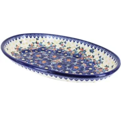 Blue Rose Polish Pottery 104 Vena Oval Platter -Blue Rose Pottery Store GUEST a2887aa1 250c 4dae 87c9 607a6502b4ac