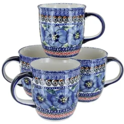 Blue Rose Polish Pottery 1800 Zaklady 4PC Mug Set -Blue Rose Pottery Store GUEST a39ecbb2 a719 4393 8d81 aeb1a6582163