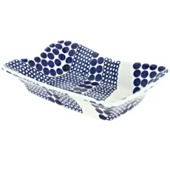 Blue Rose Polish Pottery 1933 Zaklady Small Rectangular Tray -Blue Rose Pottery Store GUEST a3c14887 f140 4e80 9244 ade789c851a1