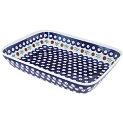 Blue Rose Polish Pottery 370 Zaklady Small Rectangular Baker -Blue Rose Pottery Store GUEST a412758f 9b7c 444a 9ccb 0b03204837a0