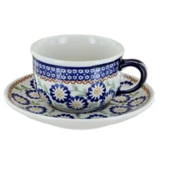 Blue Rose Polish Pottery F079 Manufaktura Cup & Saucer -Blue Rose Pottery Store GUEST a4bd2a6d bdce 49db 916e 00f8f4595fc0