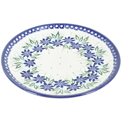 Blue Rose Polish Pottery Vena Dessert Plate 16 Blue Rose Polish Pottery Vena Dessert Plate - Image 15