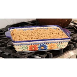 Blue Rose Polish Pottery 148 Vena Baker With Handles -Blue Rose Pottery Store GUEST a667b20a e055 49bf 9c8d efa70e6ba720