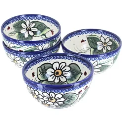 Blue Rose Polish Pottery 71-4 Vena Dessert Bowl Set -Blue Rose Pottery Store GUEST a690e2ba 7342 4bb0 8539 0b6a4442a4b7