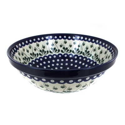 Blue Rose Polish Pottery 55 Ceramika Artystyczna Large Serving Bowl 4 Blue Rose Polish Pottery 55 Ceramika Artystyczna Large Serving Bowl - Image 2