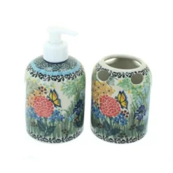 Blue Rose Polish Pottery 573 Ceramika Artystyczna Soap Dispenser & Toothbrush Holder -Blue Rose Pottery Store GUEST a8c753c1 a2aa 4a1a a60e ed35ad87d1f6