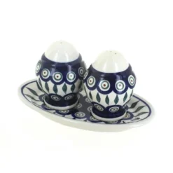 Blue Rose Polish Pottery 1282 Zaklady Salt & Pepper Shakers With Plate -Blue Rose Pottery Store GUEST a97bff57 c4b9 41de 8d19 04b67ea1ed9c