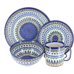 Blue Rose Polish Pottery Vena Dinnerware (16 PC) -Blue Rose Pottery Store GUEST a9b73f79 6032 4271 97b2 72effc367a74