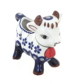 Blue Rose Polish Pottery 1885 Zaklady Cow Creamer