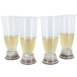 Blue Rose Polish Pottery P002 Set Of 4 Maf Beer Glasses -Blue Rose Pottery Store GUEST aa1f97d4 a46d 47b5 a51b 8a48e2de2efe