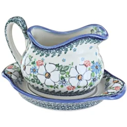 Blue Rose Polish Pottery WS03 Galia Gravy Boat And Plate -Blue Rose Pottery Store GUEST aa8c55c7 2e46 42a0 8cc4 48ed890880f1